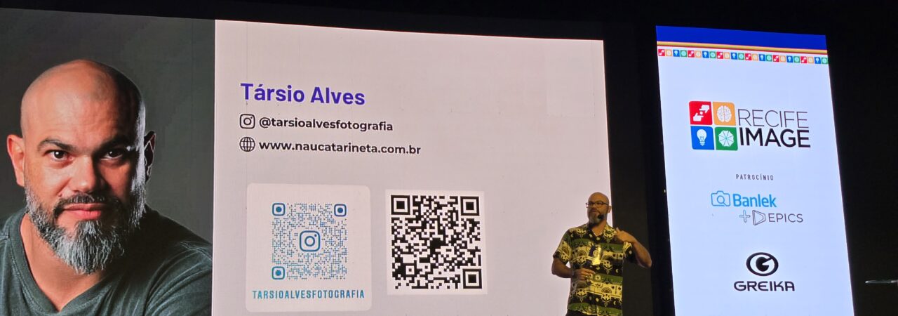 Apresentação do fotógrafo Társio Alves no Recife Image 2025, o maior congresso de fotografia do Nordeste.